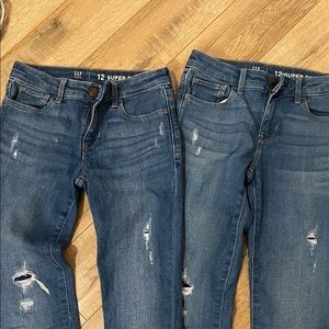 GAP Kids Blue Distressed Skinny Jeans - 2 pair